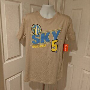 Chicago Sky Angel Reese #5 T-Shirt Women’s Medium Beige WNBA Tee Fan Shirt NWT
